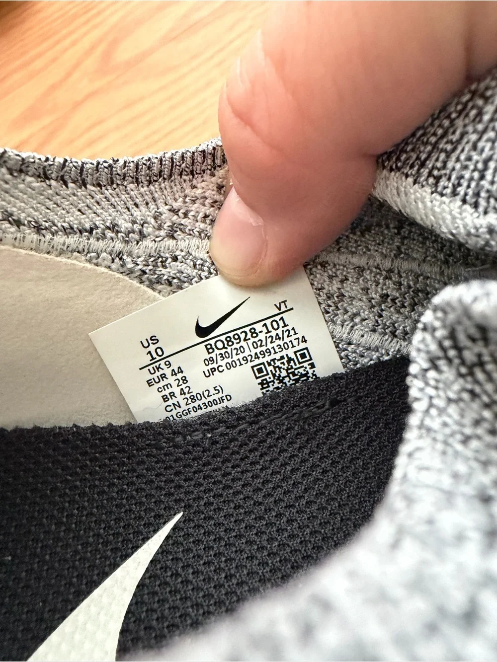 Nike Men’s Black and White Flyknit Running Shoes